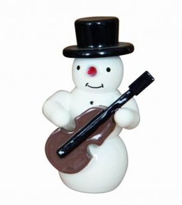 Snowman guitar decorative figure made of wood 5.5cm