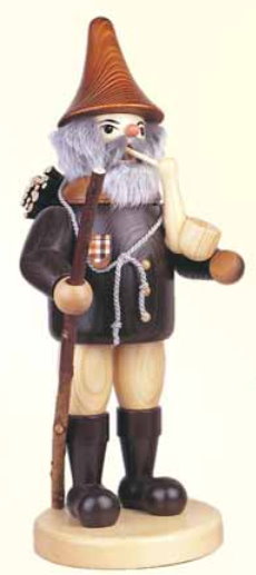 Erzgebirge incense man wood collector stained 37cm