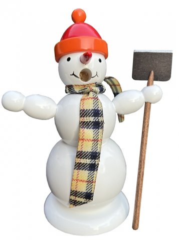 Erzgebirge Räuchermännchen Schneemann mit Schippe  14cm